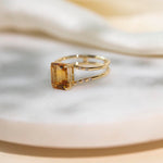 Anillo Citrino Estrellado