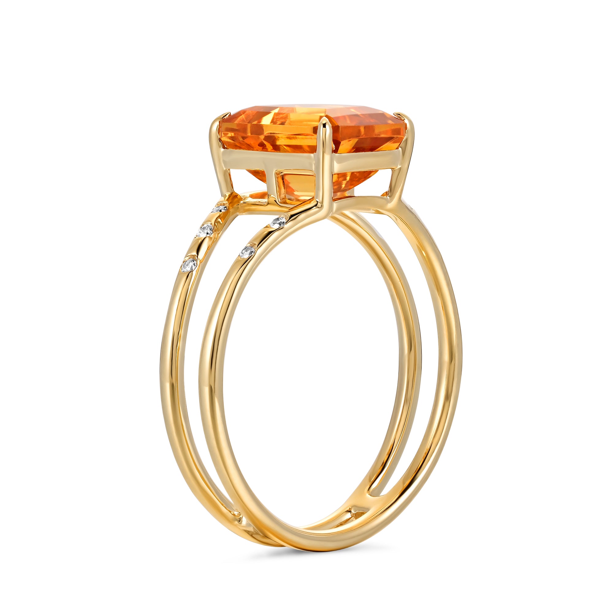 Anillo Citrino Estrellado