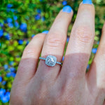 Anillo de Compromiso Doble Halo Cojin