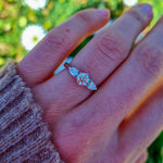 Anillo de compromiso Vintage tres Piedras