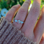 Anillo de compromiso Vintage tres Piedras