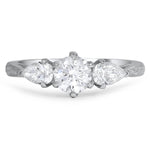 Anillo de compromiso Vintage tres Piedras
