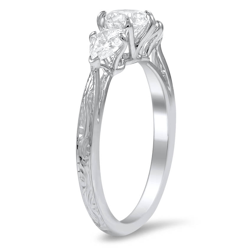 Anillo de compromiso Vintage tres Piedras