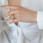 Anillo de Compromiso Halo doble Aguamarina