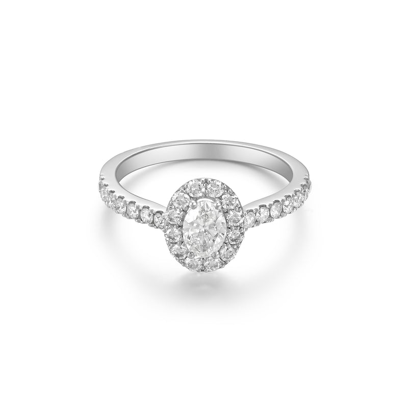 Anillo de Compromiso Halo Oval