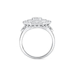 Anillo de Compromiso Halo Octagonal Milgrain