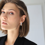 Aros Colgantes Perlas 18K