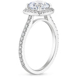 Anillo de Compromiso Halo Cojin Esmeralda