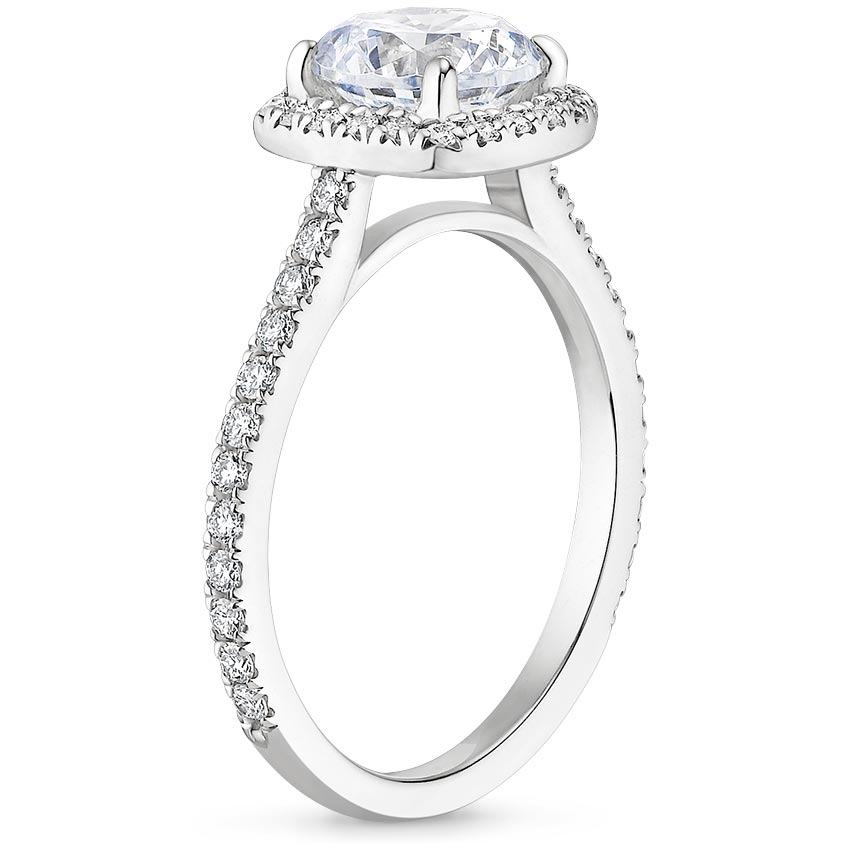 Anillo de Compromiso Halo Cojin Esmeralda