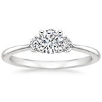 Anillo de Compromiso Tres Piedras Floral
