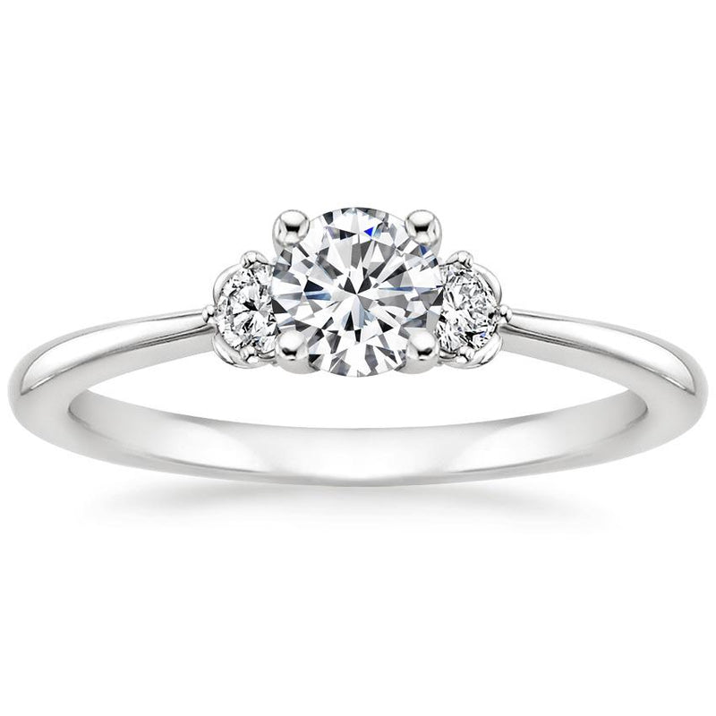 Anillo de Compromiso Tres Piedras Floral