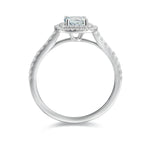 Anillo de Compromiso Halo doble Aguamarina