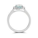 Anillo de Compromiso Aquamarina Halo Sky