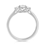 Anillo de Compromiso Moissanite Tres Piedras Cross