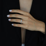 Anillo de Compromiso de diamantes tres piedras Glam