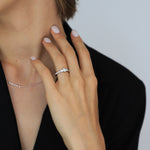 Anillo de Compromiso de diamantes tres piedras Glam