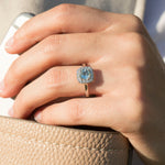 Anillo de Compromiso Aquamarina Halo Sky