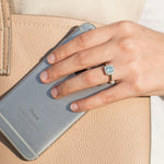 Anillo de Compromiso Aquamarina Halo Sky