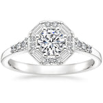 Anillo De Compromiso Halo Baguette