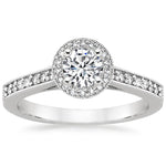 Anillo De Compromiso Halo Vintage Milgrain