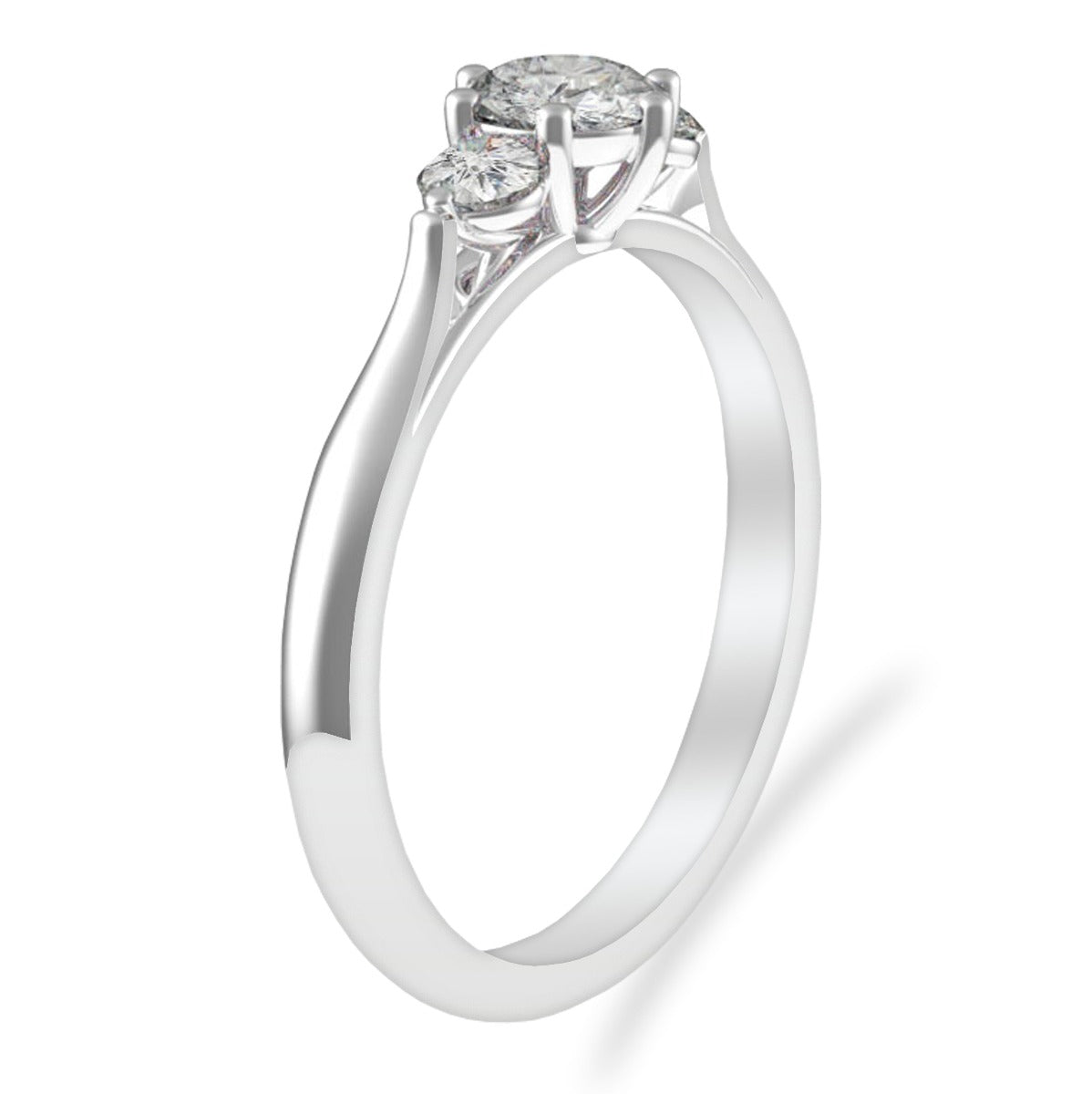 Anillo de Compromiso tres Piedras Aziza