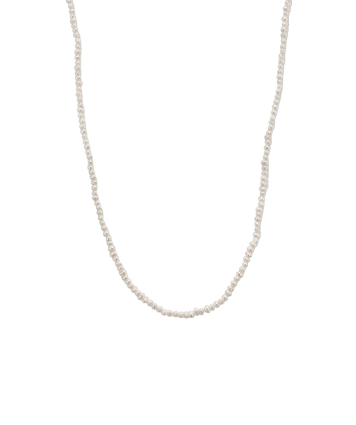 Collar Micro Perlas Naturales en Plata con Broche Gold Vermeil