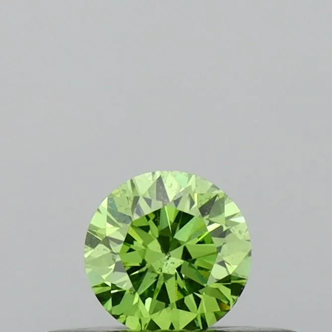 0.18ct Round Lab Grown Diamond (Colour Fancy Vivid Green, Clarity SI1, Cut ID, IGI Certified)