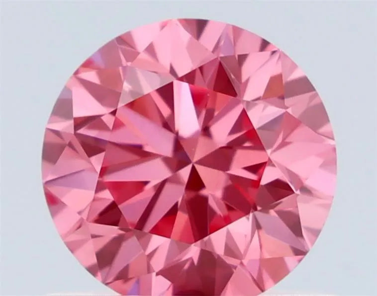 0.64ct Round Natural Diamond (Colour Fancy Vivid Pink, Clarity VS2, Cut GD, GIA Certified)