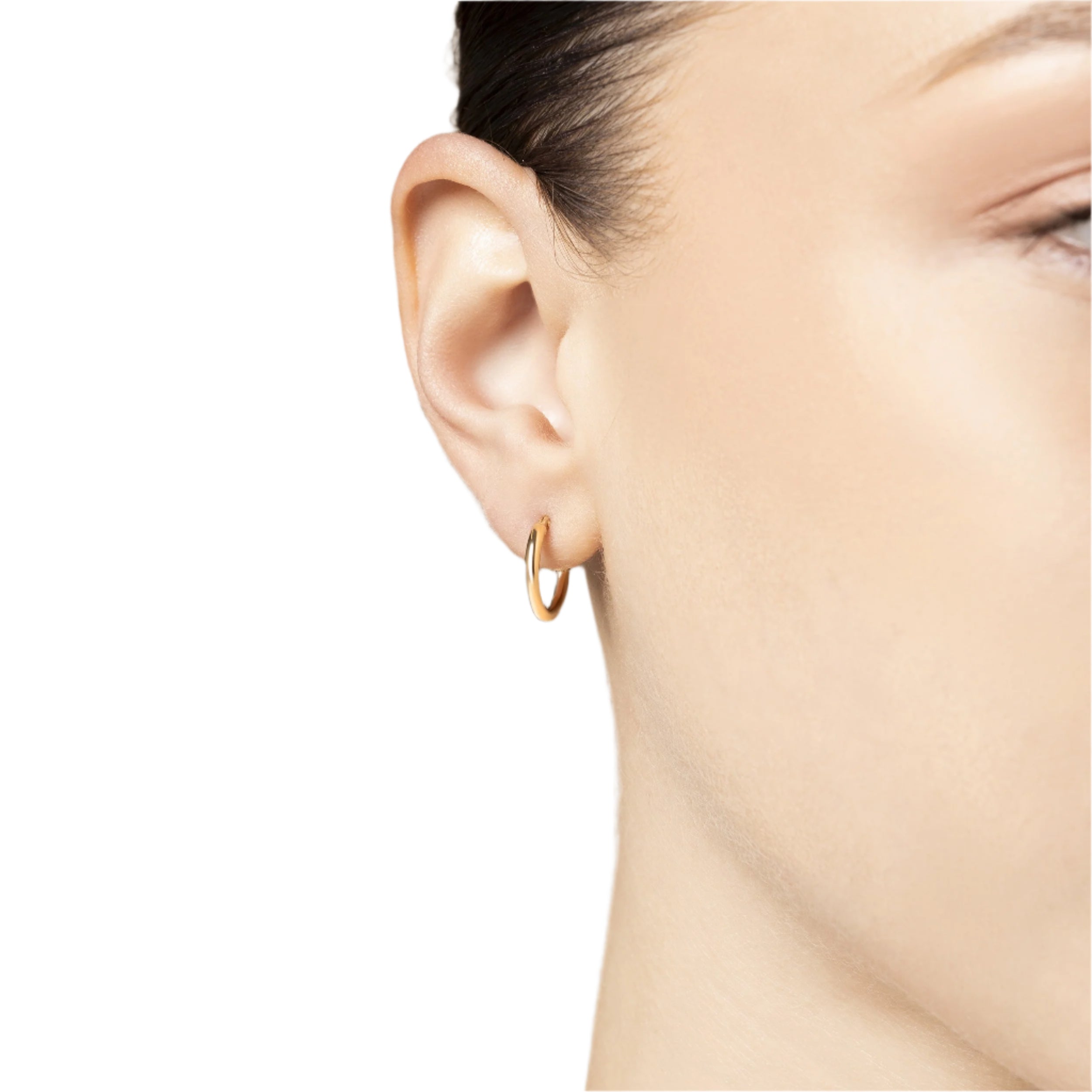 Aros Argolla Redondos de Oro Amarillo 14K 1 cm