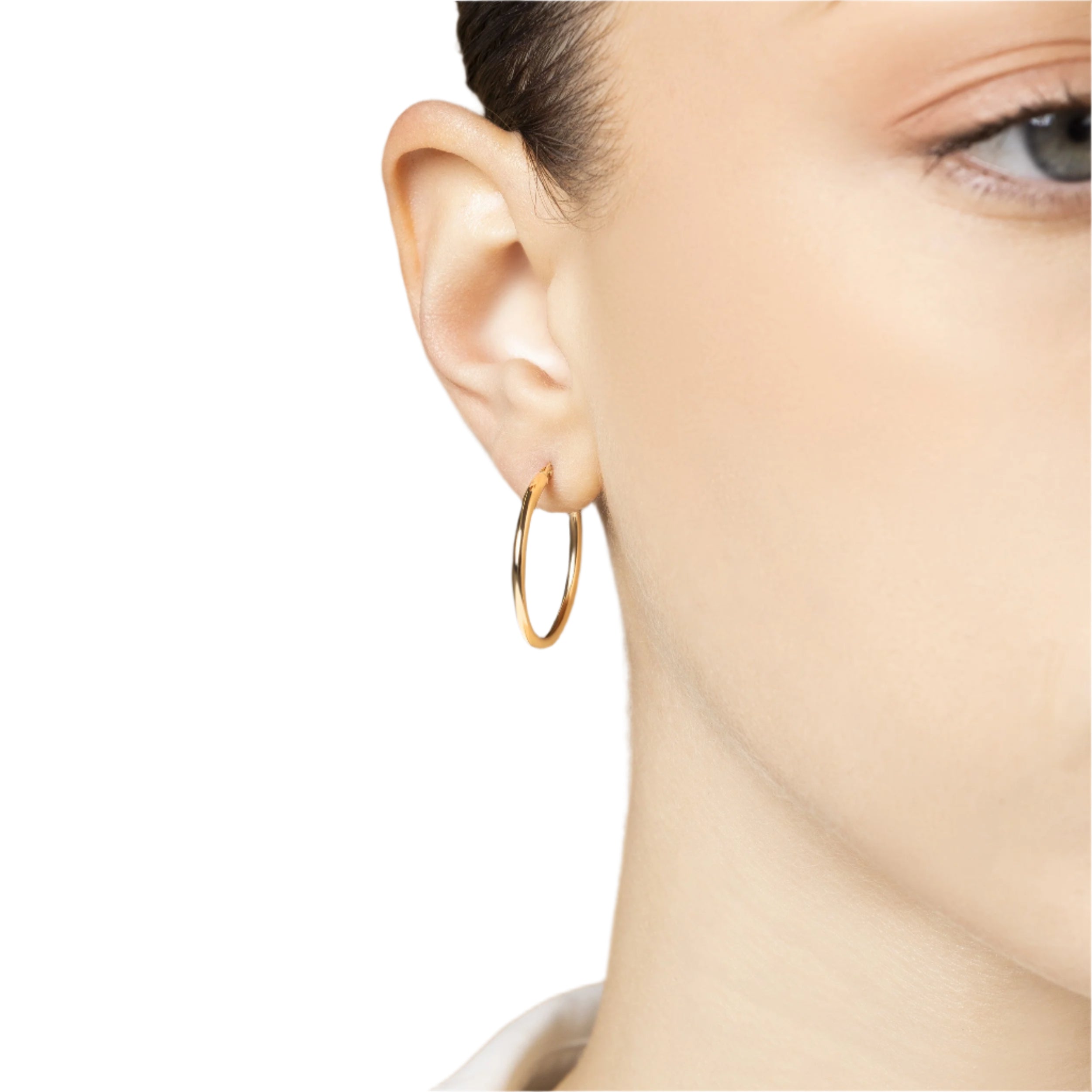 Aros Argolla Ovalados de Oro Amarillo 14K