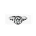 Anillo De Compromiso Halo Diamante Baguette Hal-018 Platino Princesa 0.35 Diamante Natural