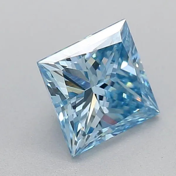 0.49ct Princess Lab Grown Diamond (Colour Fancy Vivid Blue, Clarity VS1, IGI Certified)