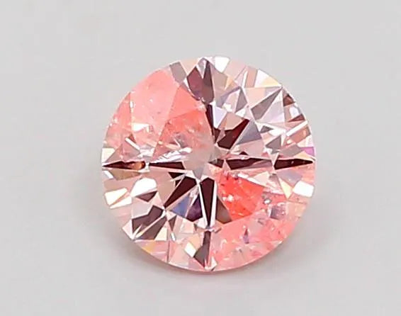 0.71ct Round Lab Grown Diamond (Colour Fancy Pink, Clarity I2, Cut VG, IGI Certified)