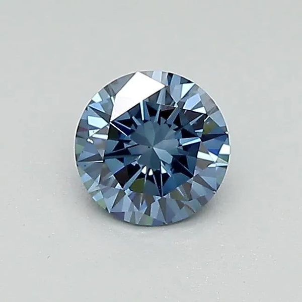 0.38ct Round Lab Grown Diamond (Colour Fancy Vivid Blue, Clarity VS1, Cut VG, IGI Certified)