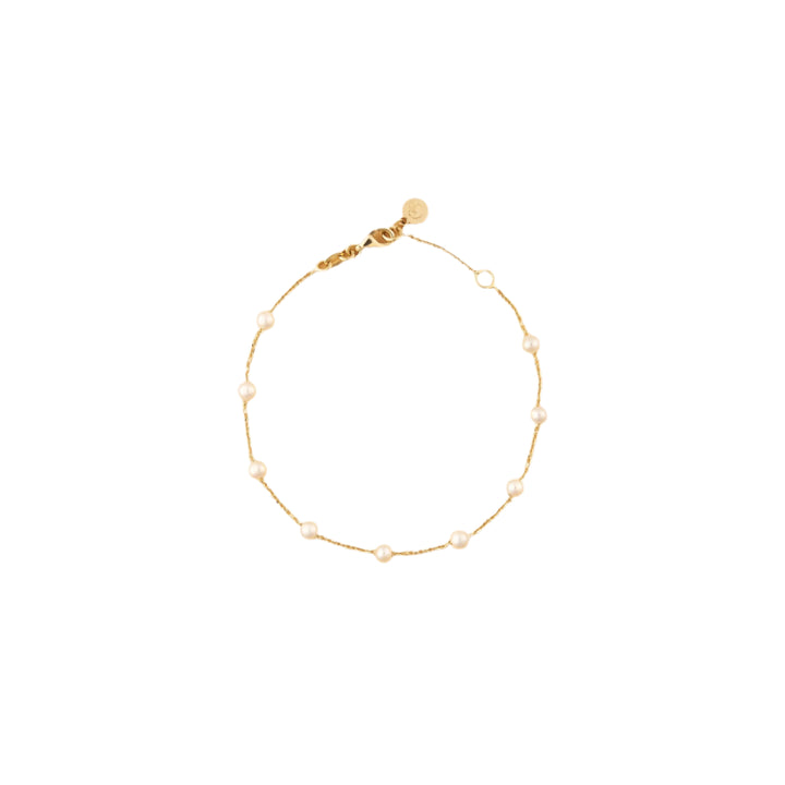Pulsera de Oro Amarillo 14K con Perlas Naturales