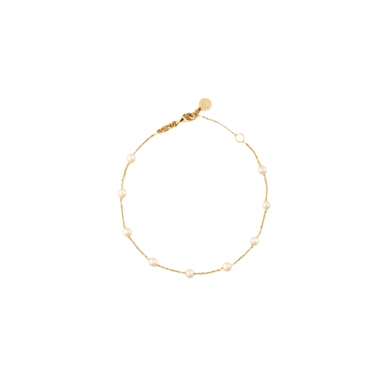 Pulsera de Oro Amarillo 14K con Perlas Naturales