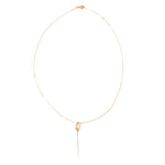Collar de Oro Amarillo 14K con Perla y Dije Largo