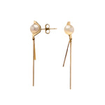 Aros de Oro Amarillo 14K con Perla Natural