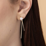 Aros de Oro Amarillo 14K con Perla Natural