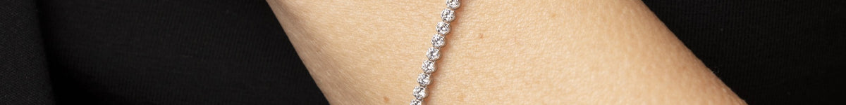 Pulsera Tennis de Oro Blanco 14K con Circonita