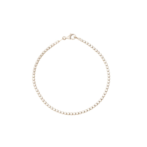 Pulsera Tennis de Oro Blanco 14K con Circonita
