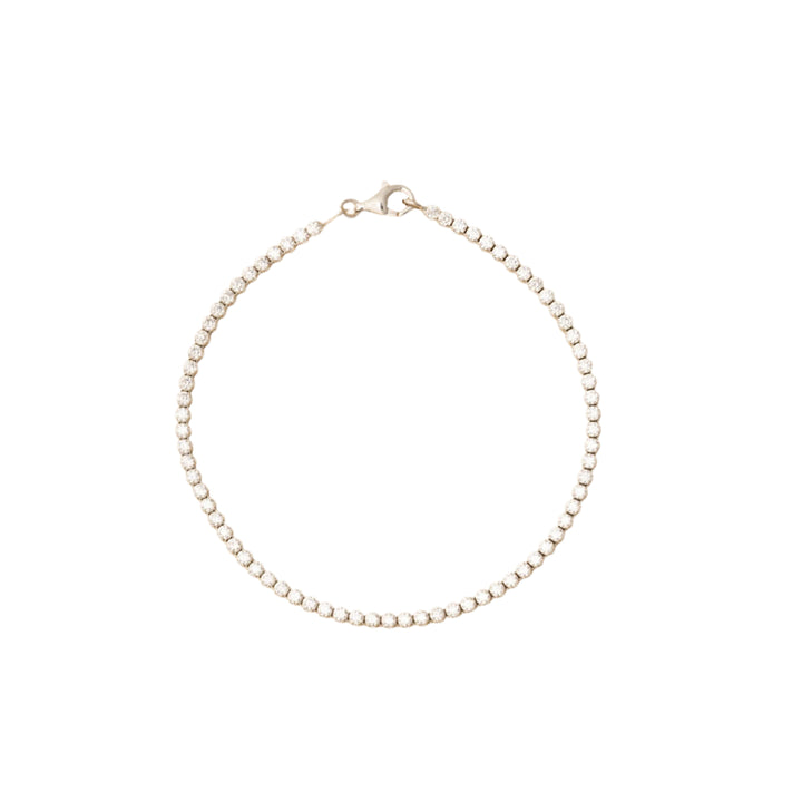 Pulsera Tennis de Oro Blanco 14K con Circonita