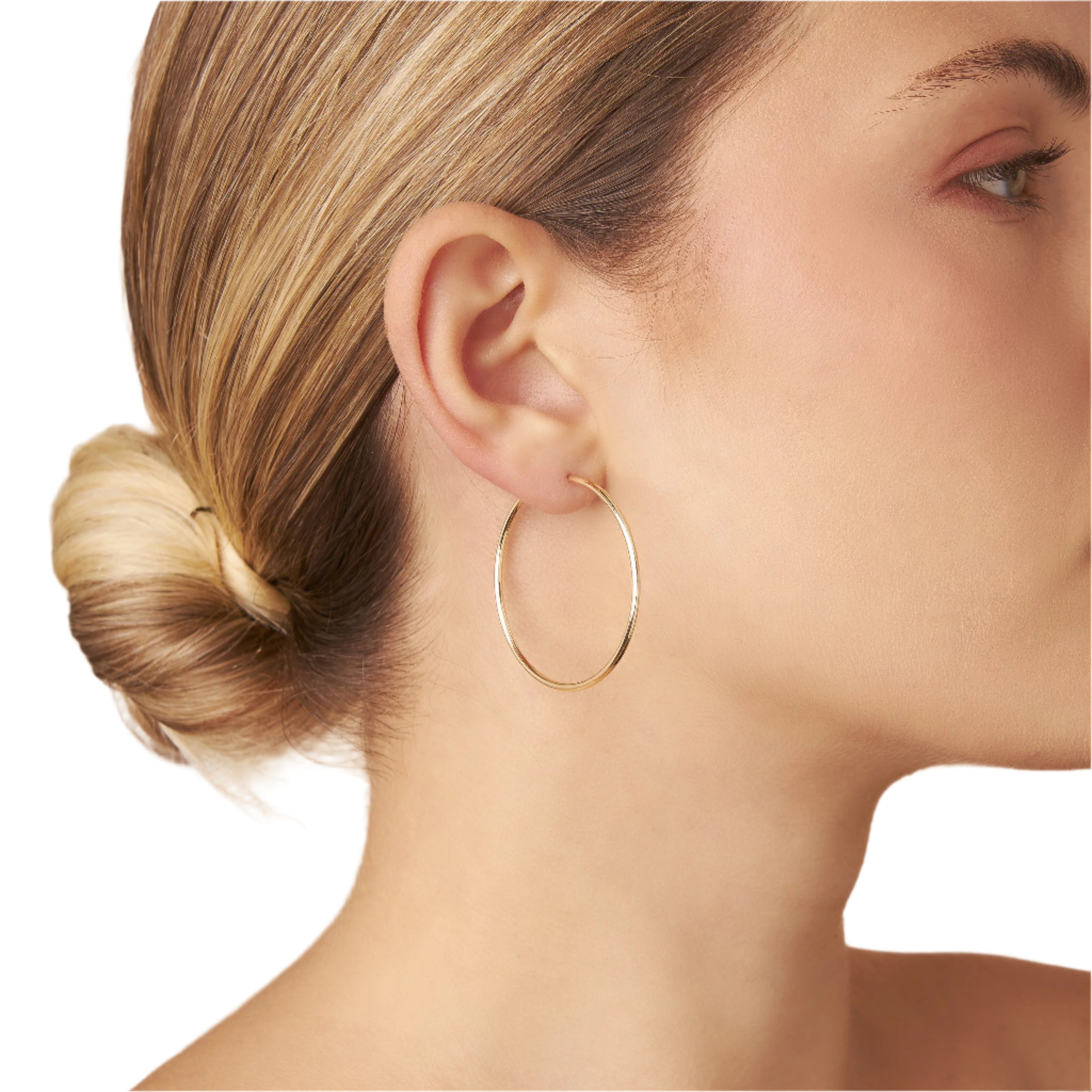 Aros Tubo Clásicos de Oro Amarillo 14K 25 mm