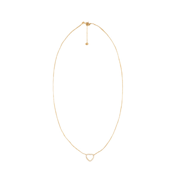 Collar de Oro Amarillo 14K con Dije Corazón y Circonita