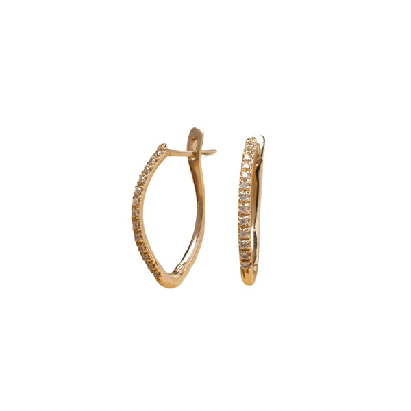 Aros de Oro Amarillo 14K con Circonita 2 CM