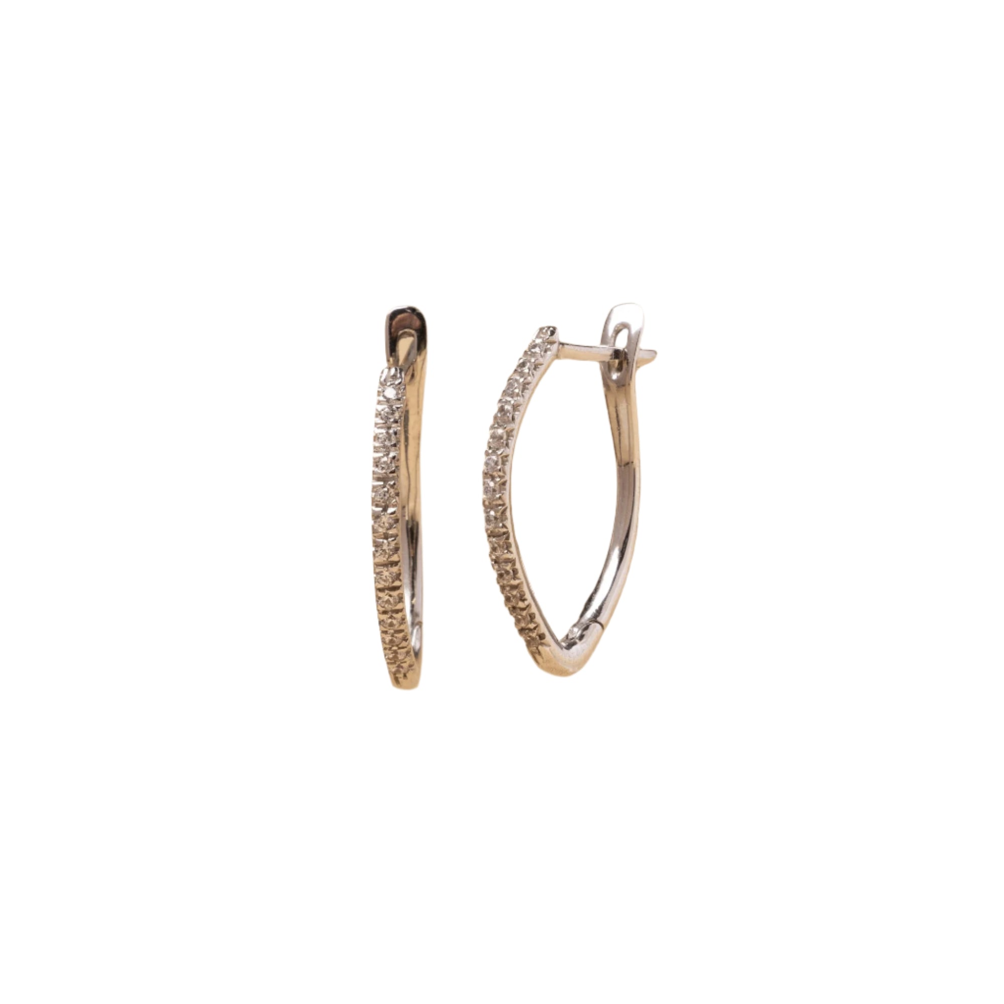 Aros de Oro Amarillo 14K con Circonita 2 CM