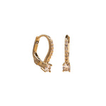 Aros Argolla Colgantes de Oro Amarillo 14K con Circonita