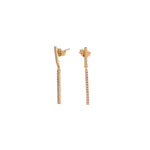 Aros Colgantes de Oro Amarillo 14K con Circonita