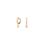 Aros Elegantes de Oro Amarillo 14K con Circonita
