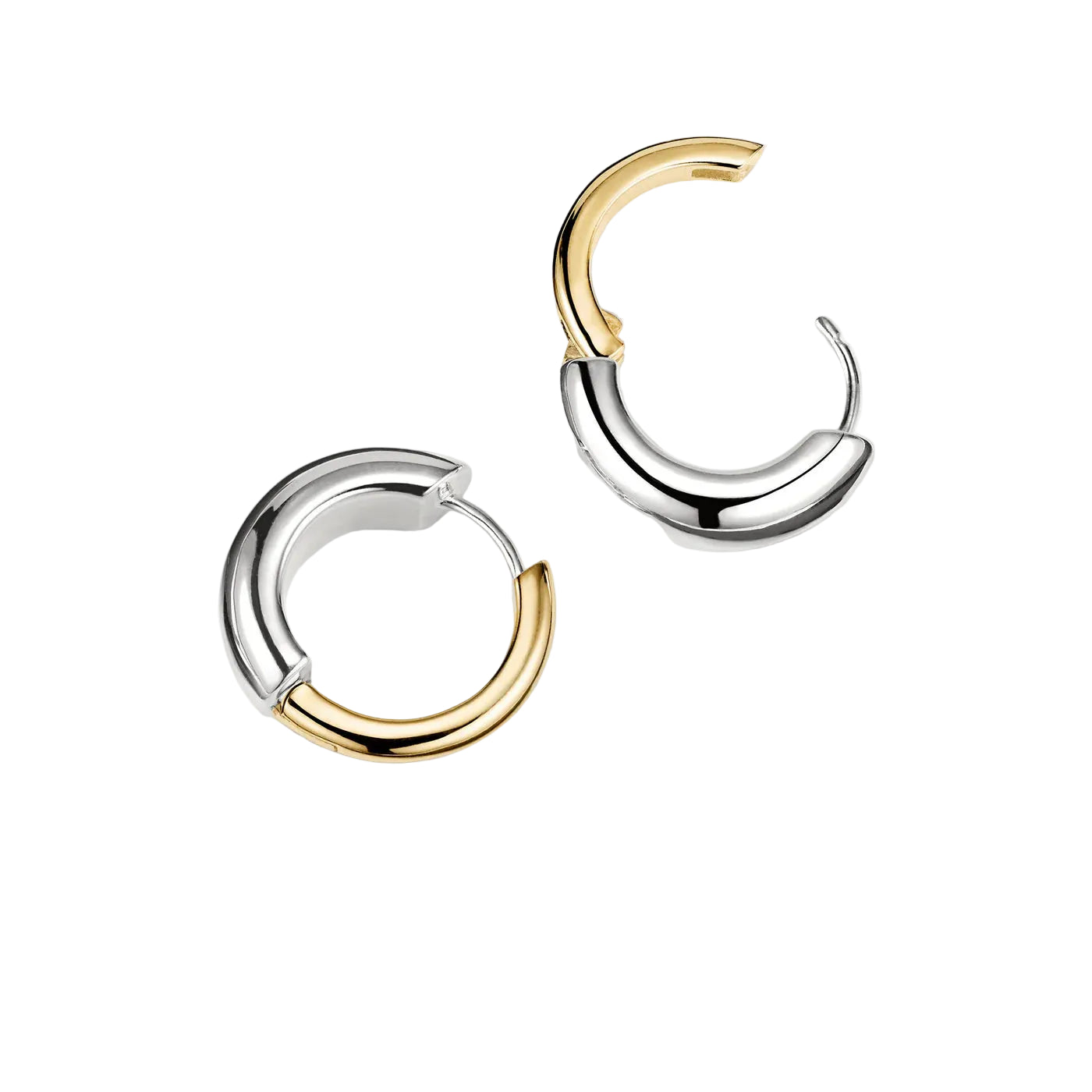 Aros Argolla Bicolor Tubo Mediano